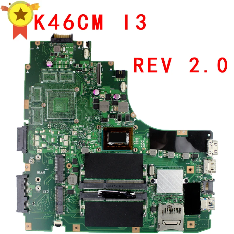 Voor Asus K46CA K46CM S46C A46C K46CB Laptop Moederbord Met I3 Cpu Cpu REV.2.0 Moederbord 100% Volledig Getest Voor Asus K46CA K46CM S46C A46C K46CB Laptop Moederbord Met I3 Cpu Cpu REV.2.0 Moederbord 100% Volledig Getest