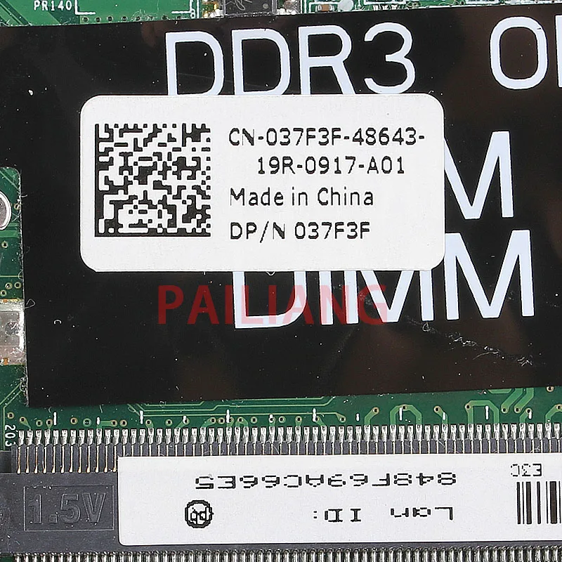  PAILIANG Laptop motherboard for DELL N7110 GT525M 1GB PC Mainboard CN-037F3F 037F3F DAV03AMB8E0 tes