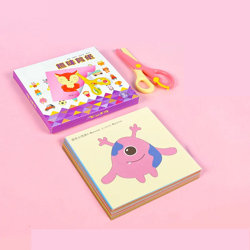 100/102 Pcs Sheets Cartoon DIY Handmade Paper Cut Book Craft Children Handmade Book Scrapbooking Paper Toys for Kid Learning Toy