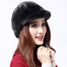 Зимняя теплая шапка, качественная шапка из меха норки, женская меховая шапка, меховая шапка