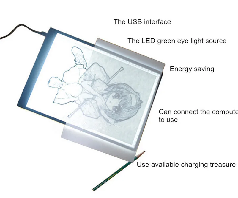 1 шт. 5,5 мм супер тонкий A4 светодиодный копию чертежа трафарет для калькирования настольная позволяющая переводить картинки доска прозрачный световой короб USB
