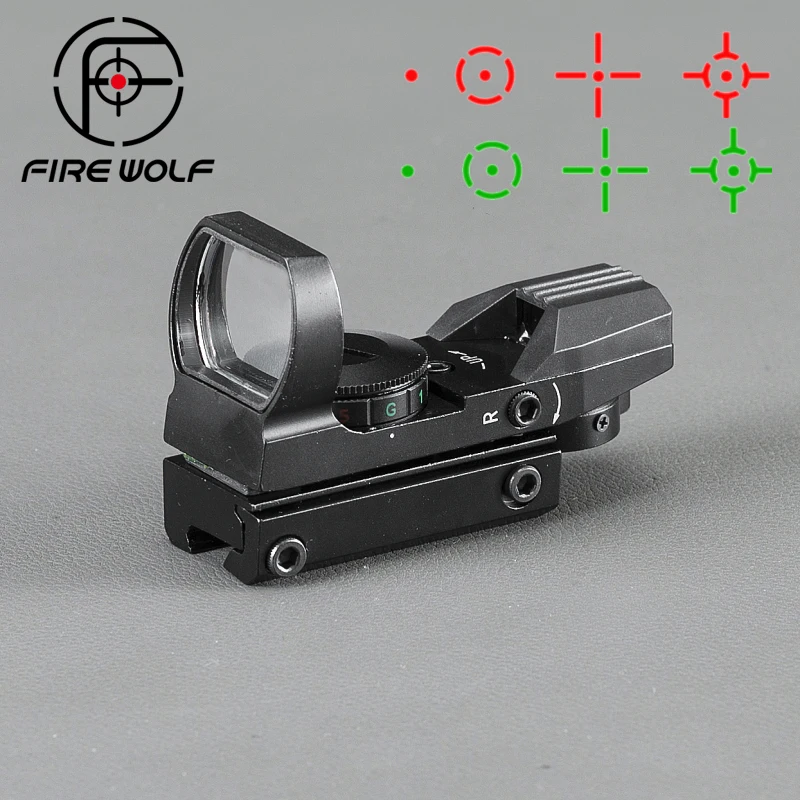comprar Hot Sale 20mm 11mm Tático Holográfica Red Dot Sight Reflex Scope Caça Riflescope Óptica 4 Caça Retículo arma Acessórios