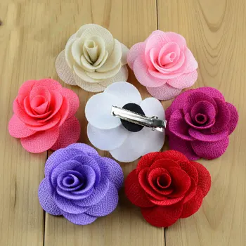 

hair accessories cute hairpins 10pcs/lot handmade 6cm rose flower hair clips for girls