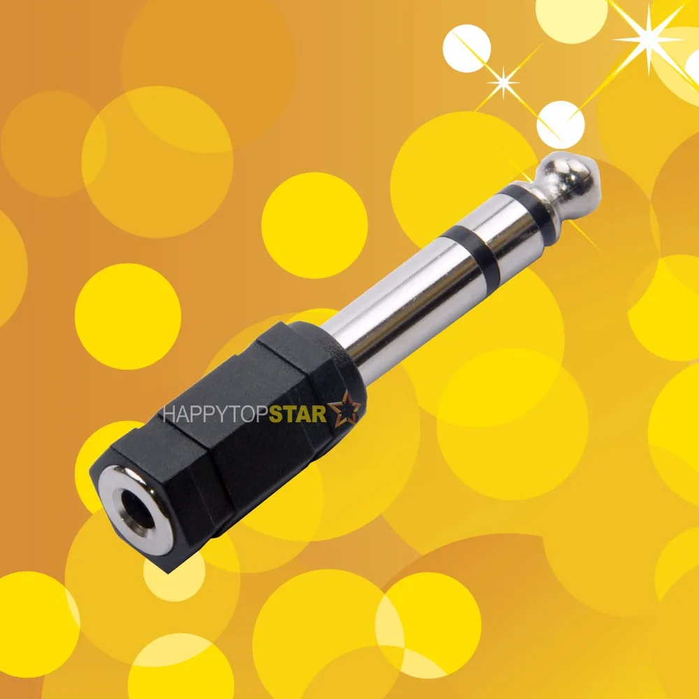 6.35 mm Male to 3.5 Female 3 Pin Section Stereo Audio Splitter Adapter Adaptor Converter Plug Headphones Microphone Trigger |
