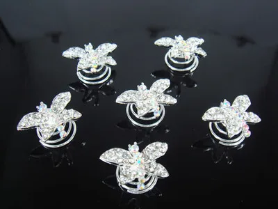 

12Pcs Wedding Dragonfly Crystal Hair Twists Spins Pins