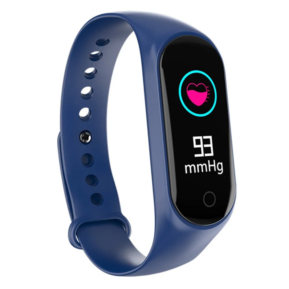 M4 Смарт часы Браслет фитнес трекер цветной экран водонепроницаемый спортивный браслет M3 браслет Bluetooth для iPhone Xiaomi - Цвет: M4 Blue