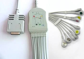 

Compatible Burdick 15pin connector EKG cable 10 lead ecg cable snap lead on terminal
