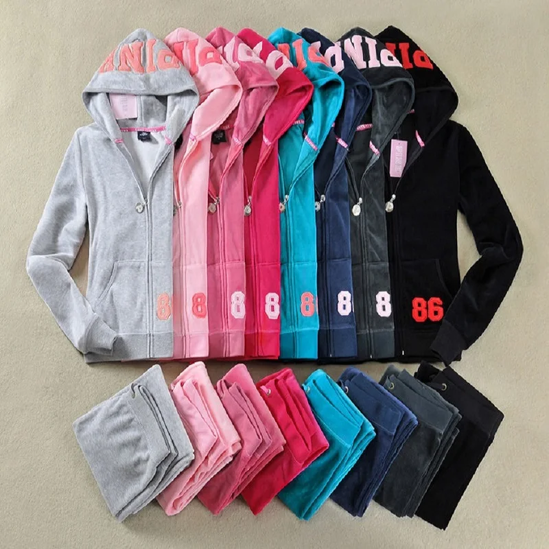 

Women Yoga Sets Sportswear Running Fitness Clothing Pink Velvet Coat Hoodies Gym Sweatershirt Pant Tracksuits Yoga Leggings Pant