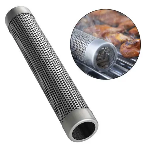 Stainless Steel Pellet Tube Smoking Mesh Pipe Kitchen