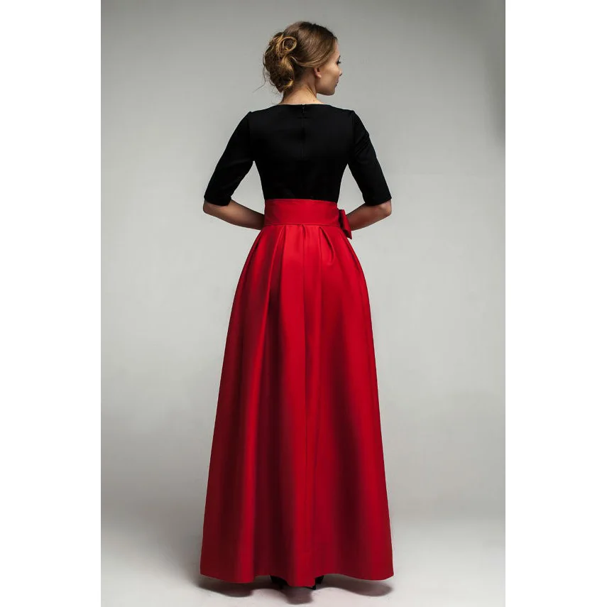 Black top red bottom dress Clearance