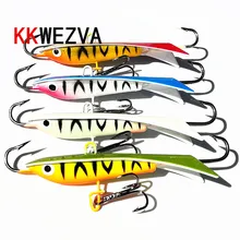 KKWEZVA New 4pcs/lot 60mm 9.3g Ice jig for Fishing Lure winter Ice Fishing Hard Bait Minnow Pesca Tackle Isca Artificial Bait ice lure fishing spoon bait for winter fishing 8g 50mm isca artificial metal jig winter fishing tackles leurre peche 509