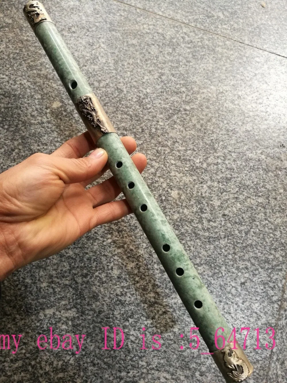 Buy Collection China Folk jade flute copper Carving