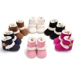 Младенческой новый для маленьких мальчиков обувь для девочек зимние ботинки мягкие кроватки подошва Повседневное обувь для детей для