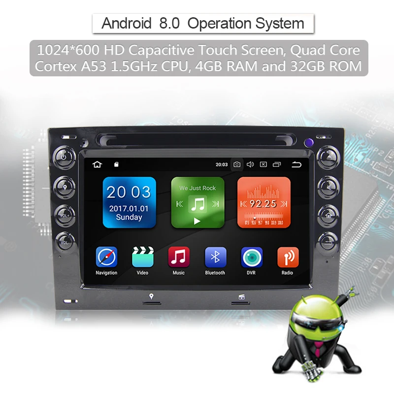 Perfect 4G RAM Android 8.0 Car DVD CD Player for Renault Megane 2 2003-2010 multimedia Radio GPS Stereo GPS Navigation PC Head unit wifi 10