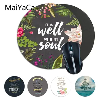 

Maiyaca Bible verse Philippians Jesus DIY Design Game Round Mousepad gaming Mouse pad Rug For PC Laptop Notebook gamer desk pad