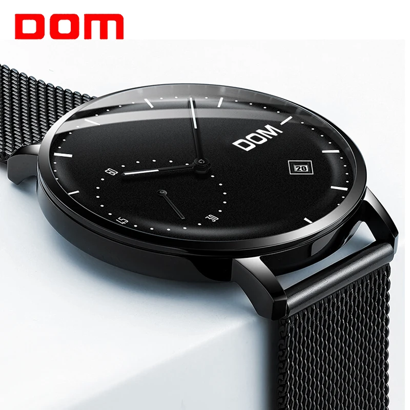 DOM Men Watch top Luxury Quartz Analog Clock Leather Steel Strap Watch Complete Calendar Waterproof Watch Man Relogios Masculino DOM Men Watch top Luxury Quartz Analog Clock Leather Steel Strap Watch Complete Calendar Waterproof Watch Man Relogios Masculino