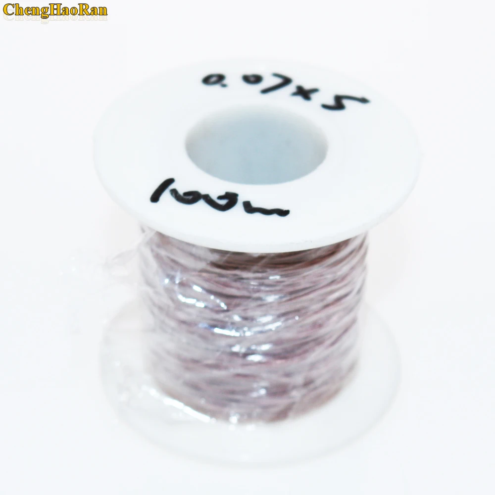 

ChengHaoRan 100 meter 0.07x4 shares 0.07x5 strands Liz wire multi-strand polyester cable envelope copper wire yarn line