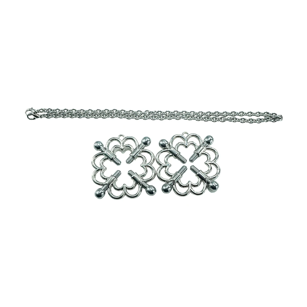 New style Stainless Steel adjustable torture play Clamps metal Nipple clips breast Bondage Restraints Accessories Fetish sex toy