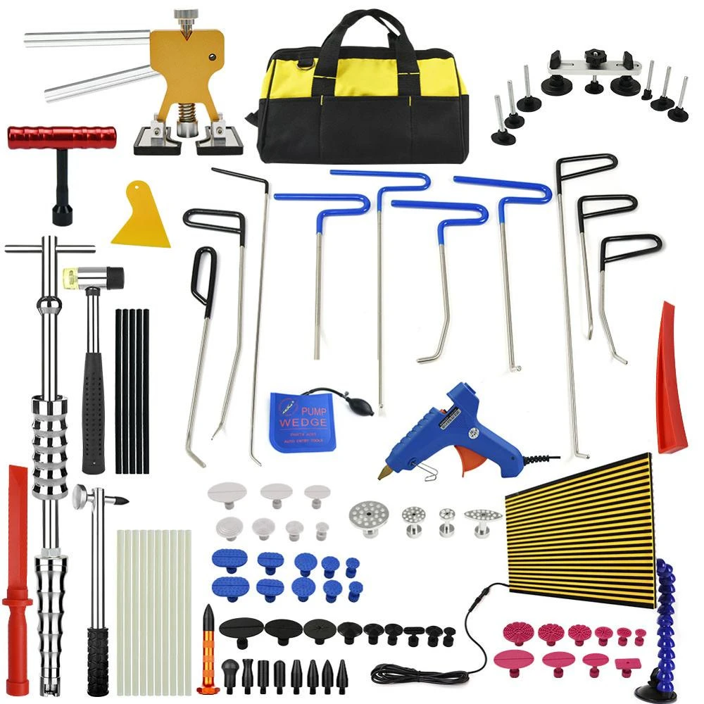 

WEYHAA PDR Tools Rod Hooks Paintless Dent Repair Kit with Dent Puller Lifter Glue Gun Combination PDR Tool Kit Car Dent Repair