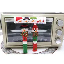 

3pcs Christmas Refrigerator Door Handle Covers Microwave Oven Dishwasher Kitchen Appliances Gloves Door Handle Cloth Protector