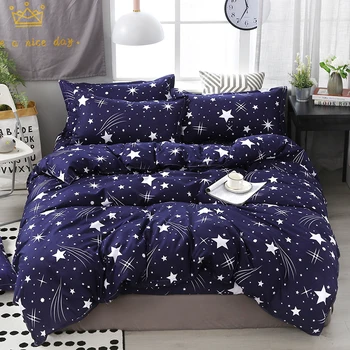 

3/4pcs Brief Style Bedding Set Star City Deer Pattern Printing Comfortable Home Bed Linings Duvet Cover + Bed Sheet +Pillowcases