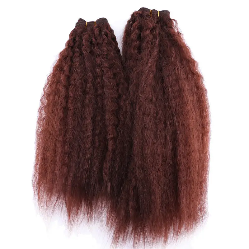 Кудрявые прямые синтетические волосы пряди для шитья синтетические волосы для наращивания термостойкие волокна утки 1" 18" 2" упаковка из 2 - Цвет: #33