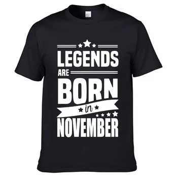 

Men'S T-shirt Legends Are Born In November Funny Birthday Gift Design Men'S 100% Cotton Short Sleeve Tees Tops T Shirts