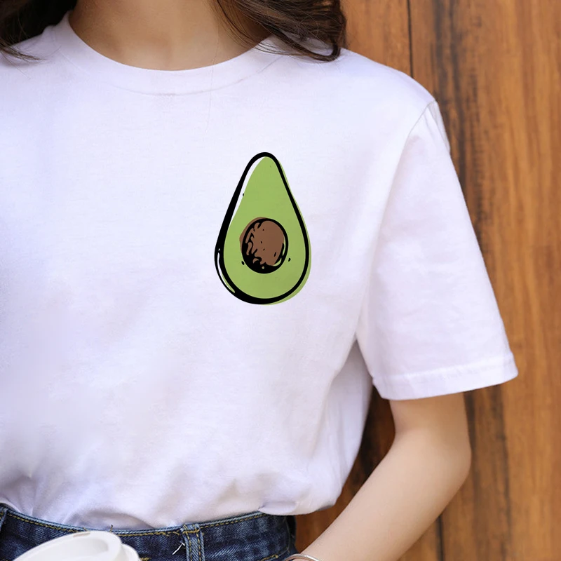 

Avocado Harajuku Funny Cartoon T Shirts Women Ullzang Vegan Small Fresh T-shirts 90s Graphic Tshirt Korean Style Top Tees Female