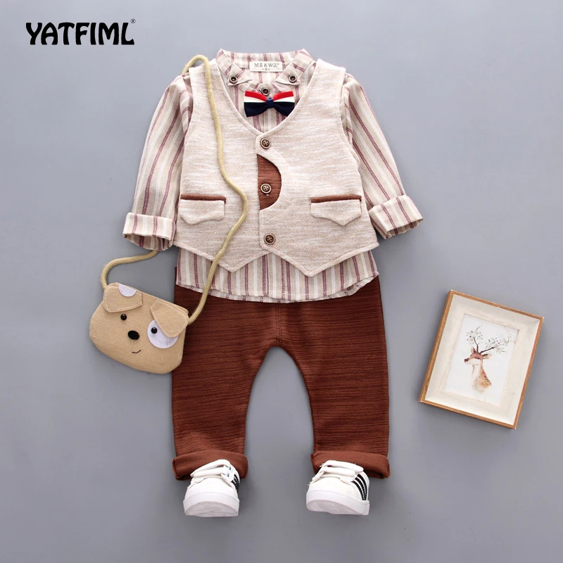 YATFIML одежда для малышей; костюмы для мальчиков на свадьбу; детское платье в британском стиле для дня рождения; костюм джентльмена; одежда для детей