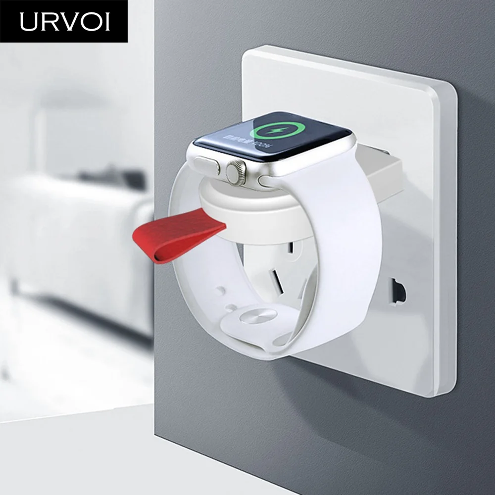 

URVOI Wireless Charger for Apple Watch series 4 3 2 1 Portable USB charger handy Magnetic stand 2w input plug repair