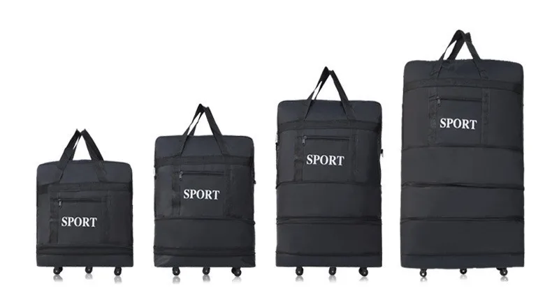 2015 wholesale ultra light luggage travel bag large capacity universal wheels retractable folding tug bags