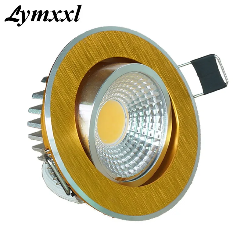 Brushed Gold 9W LED COB Downlights Recessed Lamp Spot Lights Warm White