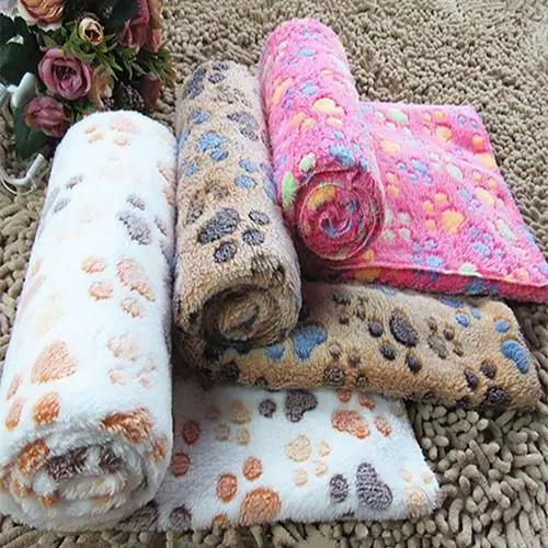 

Pet Blanket Soft Warm Animals Footprints Puppy Bed Mat for Dogs Cats Kittens