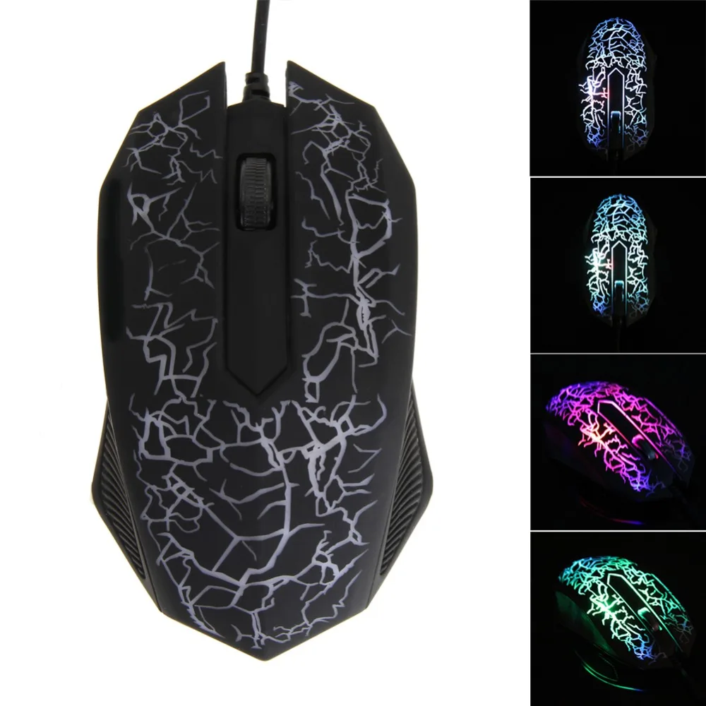 USB Wired Mouse 2400DPI 3 Buttons Optical Gaming Game Mouse 7 Colors LED for PC Laptop Computer Gaming Mouse for Lol Dota New