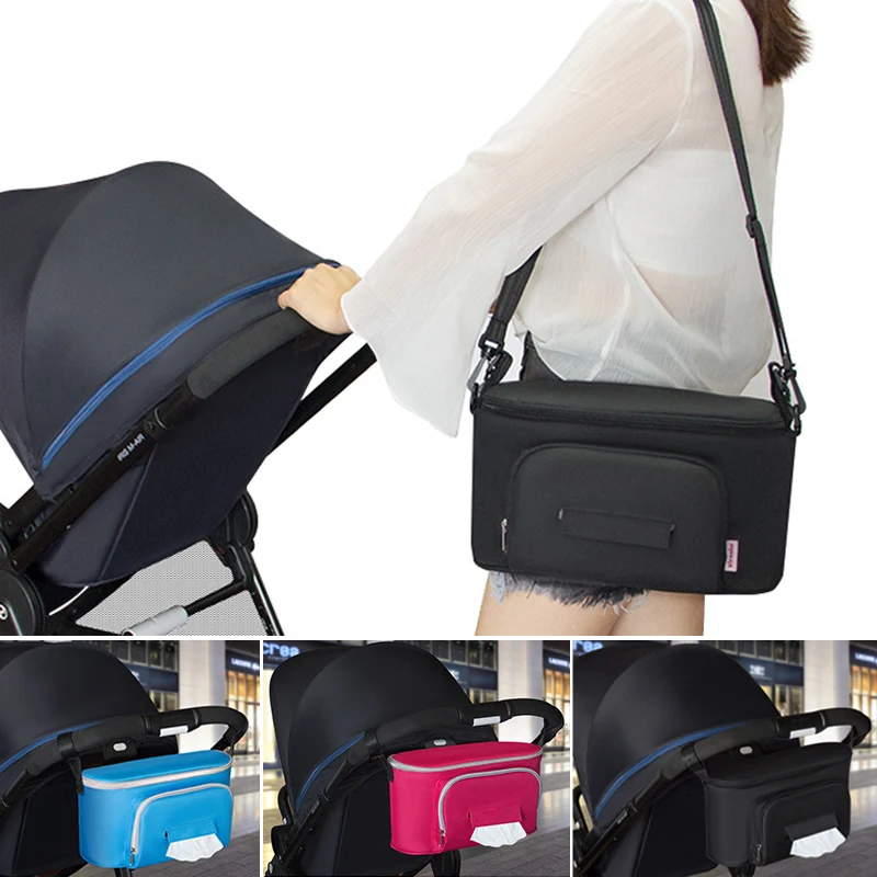 الطفل عربة عربة يدفع باليدين السفر المنظم حقيبة التخزين زجاجة حفاضات حامل