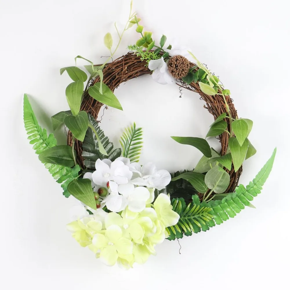 Wall Hanging Rattan Circle Flower Garland DIY Artificial Flower Garland