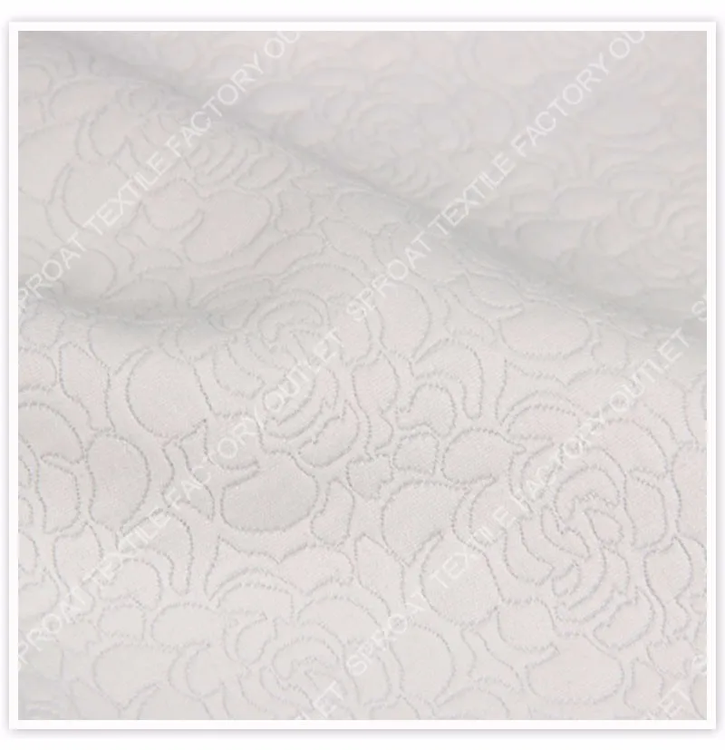 Американский стиль, белая Цветочная жаккардовая мягкая ткань для платья, пальто, жаккардовая ткань для шитья тела tejido SP3256