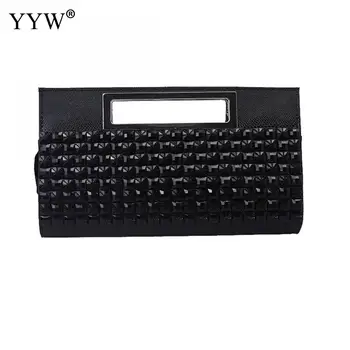 

2018 Diamonds Rhinestone Plaid Clutches Hangbags For Women Portable Softbags Clutch Bags Lady Black Gold Sliver Evening Purse