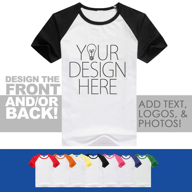 

Custom Your Design Photo Text Logo Raglan Personalized Men's Printed Men T-Shirt