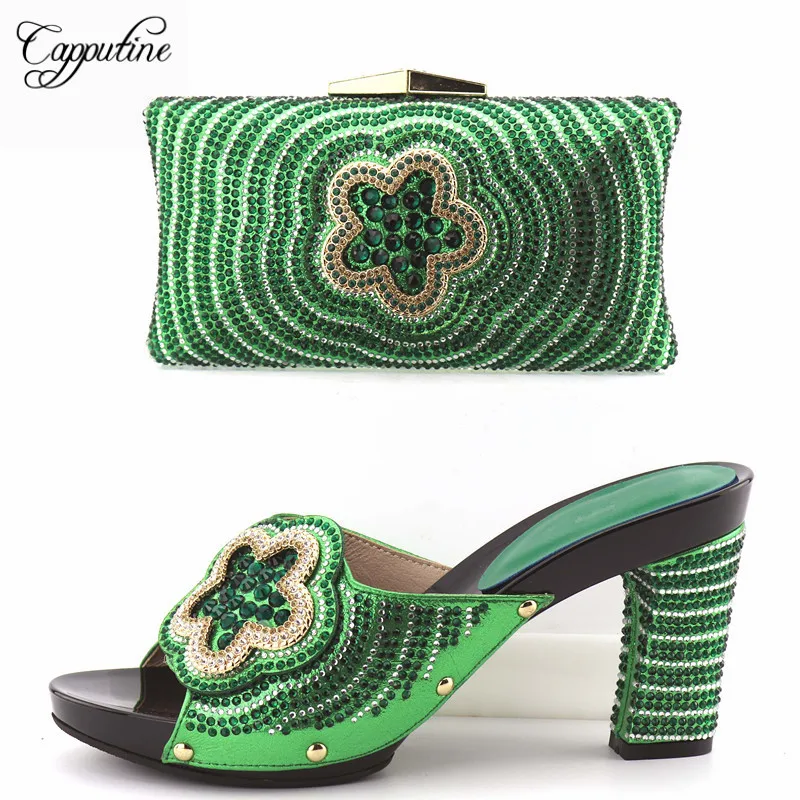 Capputine Fashion Women Pumps Shoes And Bag Set To Match High Quality Italian Shoes With Matching Bags For Party Size 37-43