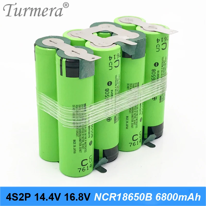 4s2p батарея 18650 пакет ncr18650b 6800mah 16 8 v 14 4 сварочный припой для отвертки инструменты