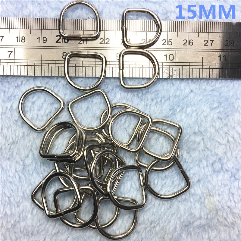 15MM  Silver Non-Welded Dee Rings Nickel Plated D-Rings Webbing Strapping
