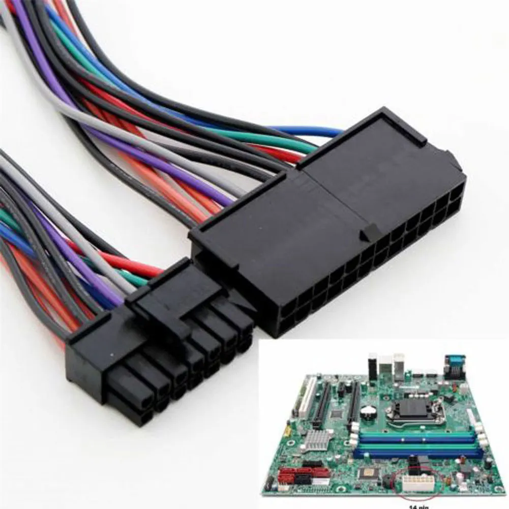 Лучшие продажи прочный 24 Pin к 14 PSU основной источник питания ATX кабель адаптера для