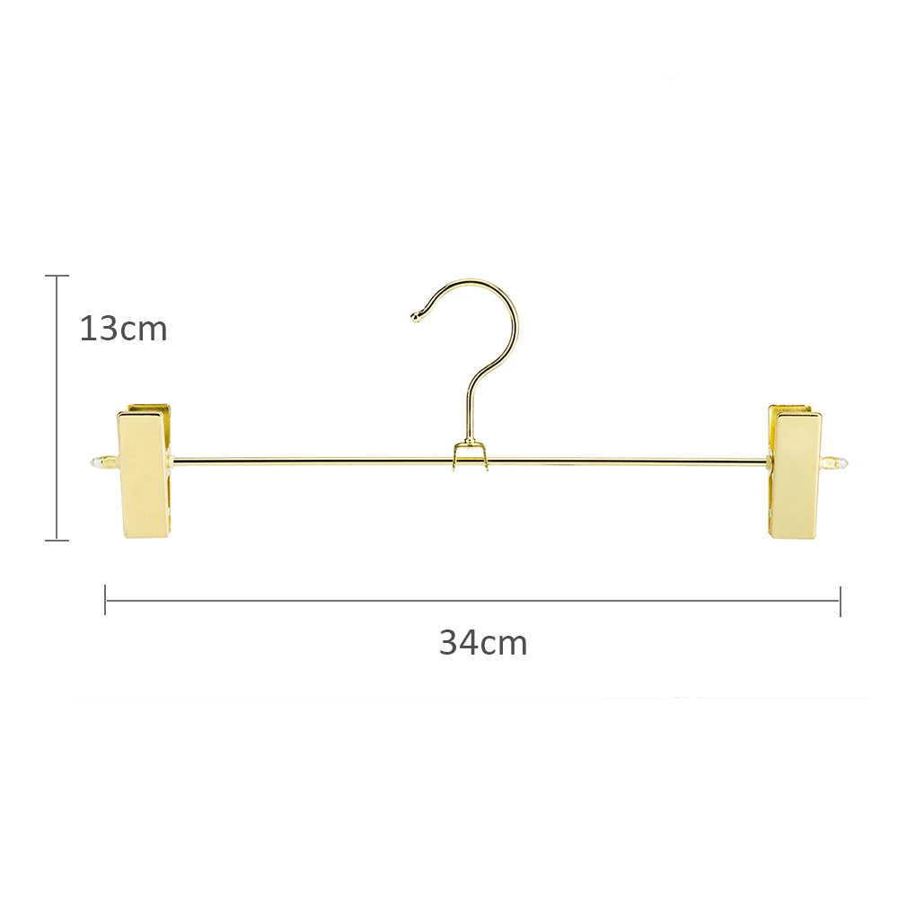 Hangerlink Gold Metal Heavy Duty Pants Skirt Slack Hangers, Trousers Hanger with Clips Hanger Rack Swivel Hook (12pcs/Lot)