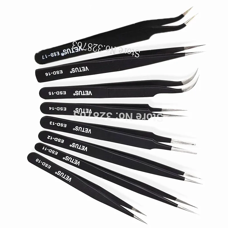 

New 8/pcs High quality VETUS High Precision ESD Tweezer Set stainless Tweezers tools kit for BGA Sundry Repair
