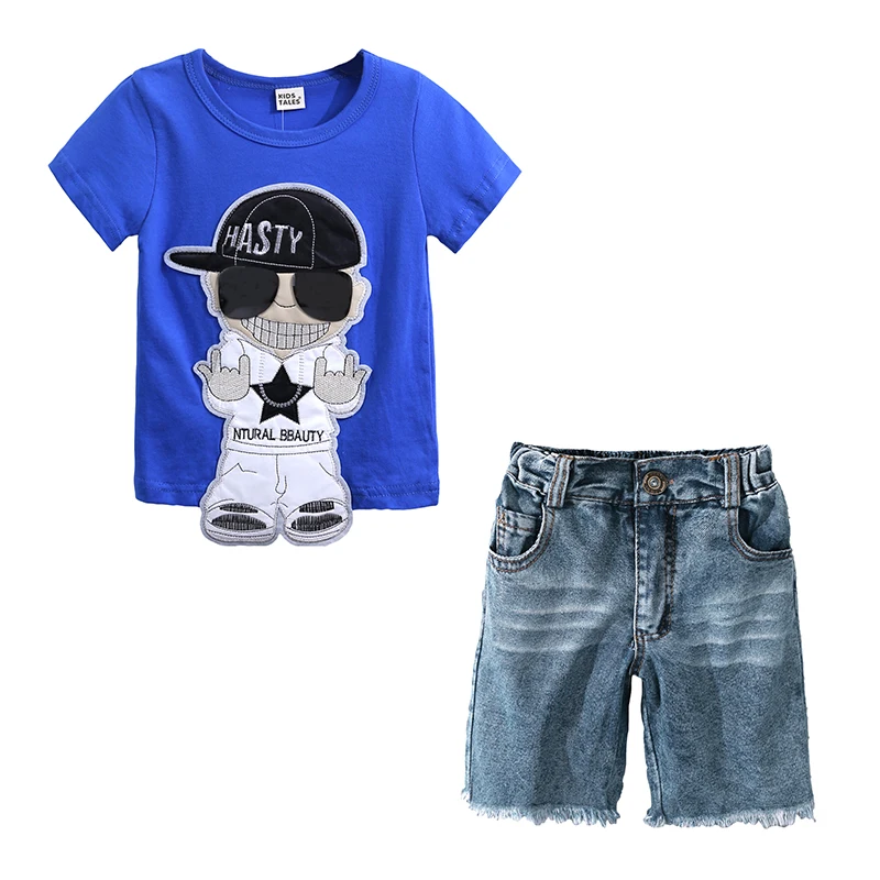 Children Boy Clothing Set 2018 summer streetwear hip-hop style T-shirt Tops +Shorts 2 pcs Outfits Toddler Clothing for 2-6Y kids