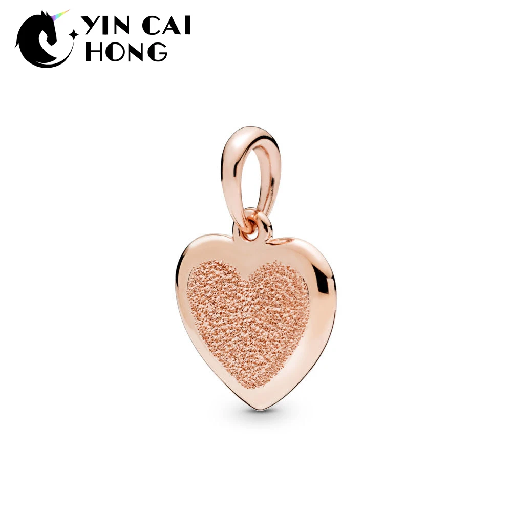 

YCH 100% 925 Sterling Silver New 2019 Spring 387926 Rose Matte Brilliance Heart Necklace Pendant Jewelry Free Shipping