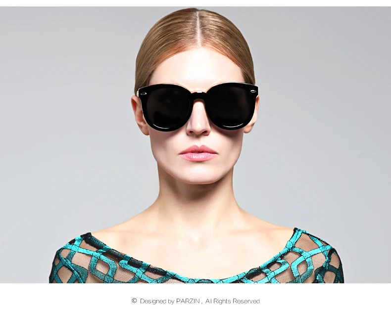 Женские солнцезащитные очки PARZIN, новые ретро большие оправы, дизайнерские солнцезащитные очки высокого качества, модные стрелы