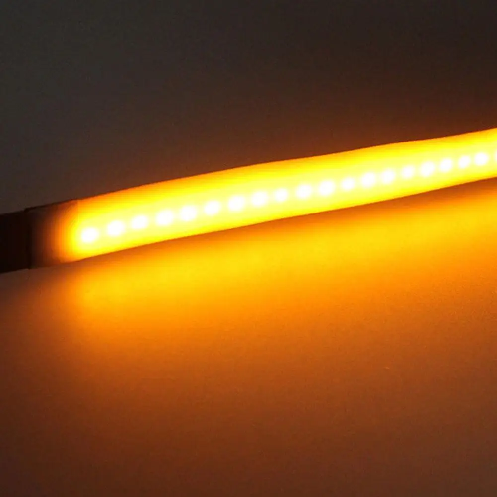 Treyues 1pc Amber LED Motorcycle Fork Light 120 Degree Viewing Angle Turn Signal Light Strip For Clean Custom Look