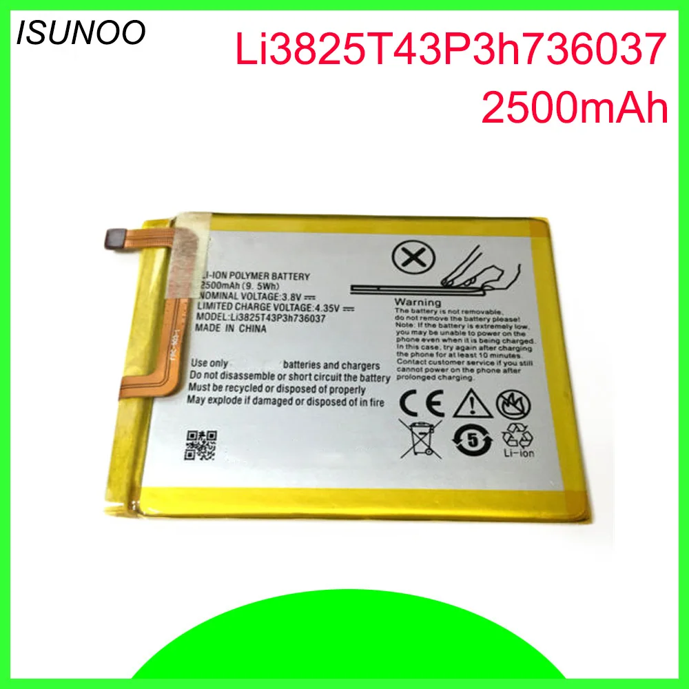 Аккумулятор ISUNOO Li3825T43P3h736037 2500 мАч для ZTE BV0720 Blade A2 V7 Lite аккумулятор двух SIM карт|Аккумуляторы мобильных